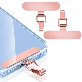 ZXZone Metal Phone Tether Tab, Anti-Scratch, Metal Phone Patch, Universal Cellphone Lanyard Pad for Full Phone Cases, 2 Pieces (TB) (Rose Gold)