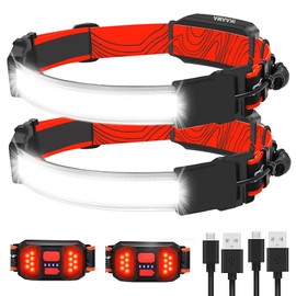 IKAAMA Headlamp Rechargeable, 500 Lumen Super Bright LED Head Lamp with 210° Wide Beam, 3 Modes Lightweight Headlight, IP42 Waterproof Head Flashlight for Outdoor Camping Hiking Running Cycling