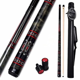 Collapsar CXL500 Pool Cue with 1X1 Hard Case,Low Deflection Shaft 13mm Black Tip Billiard Ques Sticks,58" 2-Pieces 21 oz Professional Pool Stick Set