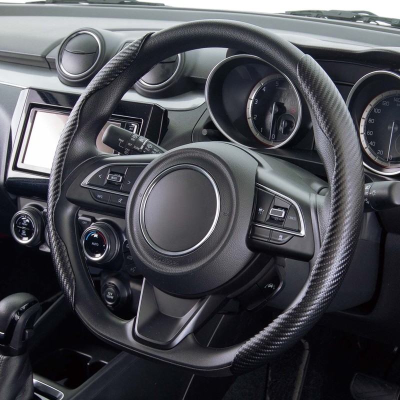 Bonform 6996-15BK Steering Wheel Cover, Quick Carbon, Easy Installation, Non-Slip