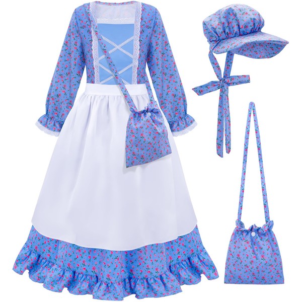 MELAND Victorian Costume Girl, World Book Day Maid Costume for