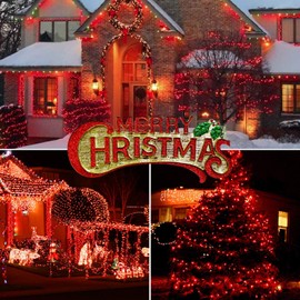 MYGOTO 33FT 100 LEDs String Lights Waterproof Fairy Lights 8 Modes with Memory 30V UL Certified Power Supply for Home, Garden, Wedding, Party, Christmas Decoration Indoor Outdoor (Red)
