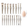Set 18 Pzs Brochas Maquillaje Con Bolsa De Cosméticos Color
