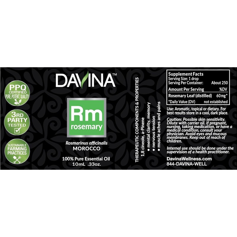 Rosemary Pure Essential Oil 10ml by Davina