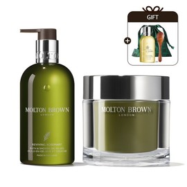 Molton Brown Cosmetics Reviving Rosemary Shower Oil in Gel Body Polisher Set (300ml / 몰튼브라운 화장품 리바이빙 로즈마리 샤워 오일 인 젤 바디 폴리셔 세트 (300ml