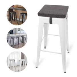 Tromlycs Bar Stool Cushion Square 12x12 Chair Seat Cushion Textured Barstool Pad with Ties, 1 Piece, 12 inches, Gray