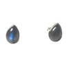 Art Gecko Fiery Pear Shaped LABRADORITE Sterling Silver Gemstone Stud