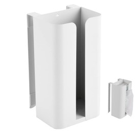 Tissue Case, Paper Holder, Rectangular, Wall Hanging, Can Be Cut with One Hand, Kitchen, Bath, Washstand, Storage (White)