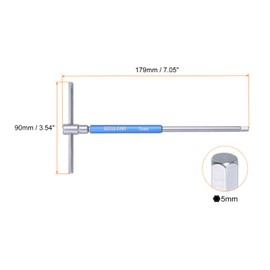 sourcing map Sliding T-Handle Hex Key Wrench Set 5mm Metric 3-Way Free Sliding Handle Sleeves for Home Repair