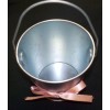 GREENBRIER SILVER BUCKET/PAIL WITH PINK BOW PARTY DECORATION