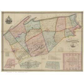 Cumberland County Pennsylvania 1858 - Wall Map with Homeowner Names - Old Map Reprint
