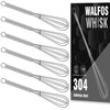 Walfos Mini Whisks, Small Whisk Bulk 304 Stainless Steel 6