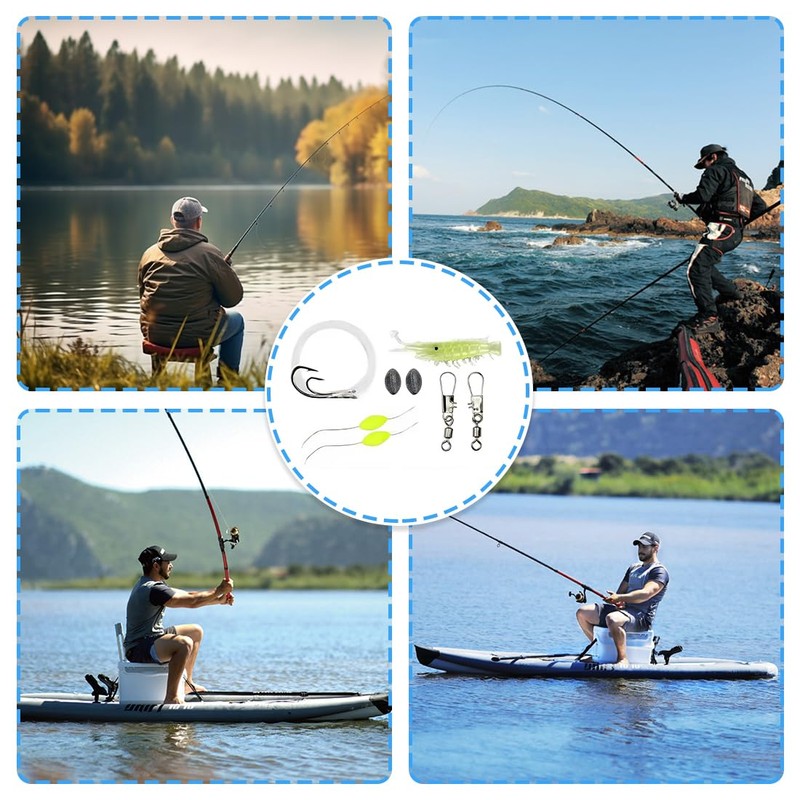 XBFOCNH Compact Fishing Set for Camper, Hiker, Hiking, Camping, Backpacking,