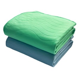 Albelia Washable Bed Pads Underpads, 18" x 24" (Pack of 2) - Heavy Absorbency Reusable Bedwetting Incontinence Pads for Kids, Adults, Elderly, and Pets - Waterproof Protective Pad for Bed,Floor