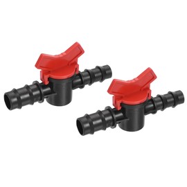 sourcing map Ball Valve 19mm x 16mm Barb Connector Shut Off Switch Plastic for Irrigation Drip Tube 2 Pack