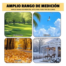 8 Termómetro Higrómetro Ambiental, Gancho, Bolígrafo