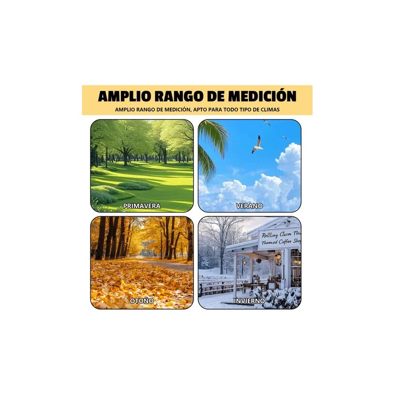8 Termómetro Higrómetro Ambiental, Gancho, Bolígrafo