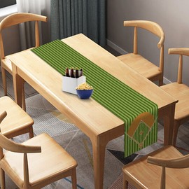 Sunwer Baseball Court Table Runner Boy Baseball Themed Birthday Party Supply Baby Shower Home Kitchen Dining Room Decoration 72Inches Long