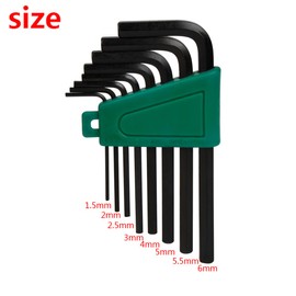 Larcele Hex Key with Flat Head Black Eight Sets for Holding Screws without Magnet 8-Piece NLJBS-04
