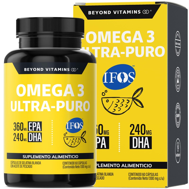 Omega 3 Premium 1000mg Certificado IFOS | Beyond Vitamins -