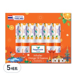 Peppermint Field Thai Ya Dom Orange Inhaler Thai Package 6 Packs, 5 Sets / 페퍼민트필드 태국 야돔 오렌지 인헤일러 타이 패키지 6개입, 5세트