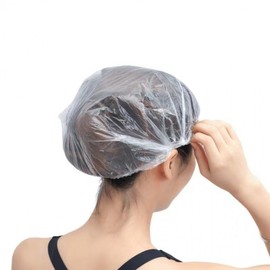 Hair cap vinyl disposable 100 sheets transparent dyed sanitary cap shower cap 100 transparent hair caps 5ea