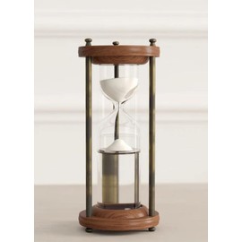 Ebros Gift Classic Vintage Timeless Design Wooden Hourglass Water Sand Timer Sandtimer Desktop Figurine Home Study Library Office Accent