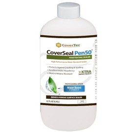 CoverTec CoverSeal PEN50 Stone, Concrete, Masonry Sealer w/Penetrating Water Based Silane Siloxane (1 Qrt - Prof Grade)