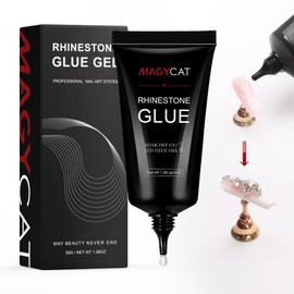 Rhinestone Glue for Nails 30ML Super Strong Adhesive NO Wipe Gel Nail Glue for Rhinestones 3D DIY Decorations Nail Gem Glue for Nail Crystals Beads Diamond
