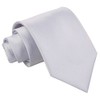 DQT Plain Solid Satin Wedding Necktie and Pocket Square Set