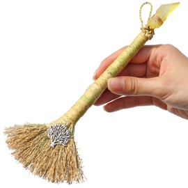 Witch Wiccan Altar Broom with Crystal Tree of Life Decoration for Energy Cleansing Altar Decoration