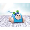 Rollino 61073 Blue Wooden Grasping Toy with Squeaker 7.5 cm