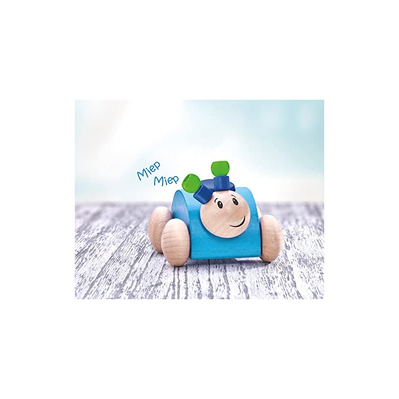 Rollino 61073 Blue Wooden Grasping Toy with Squeaker 7.5 cm