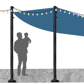 Shade Sail Poles,9.4FT Outdoor Sun Shade Sail Poles for String Light, Patio, Backyard (2Pack)