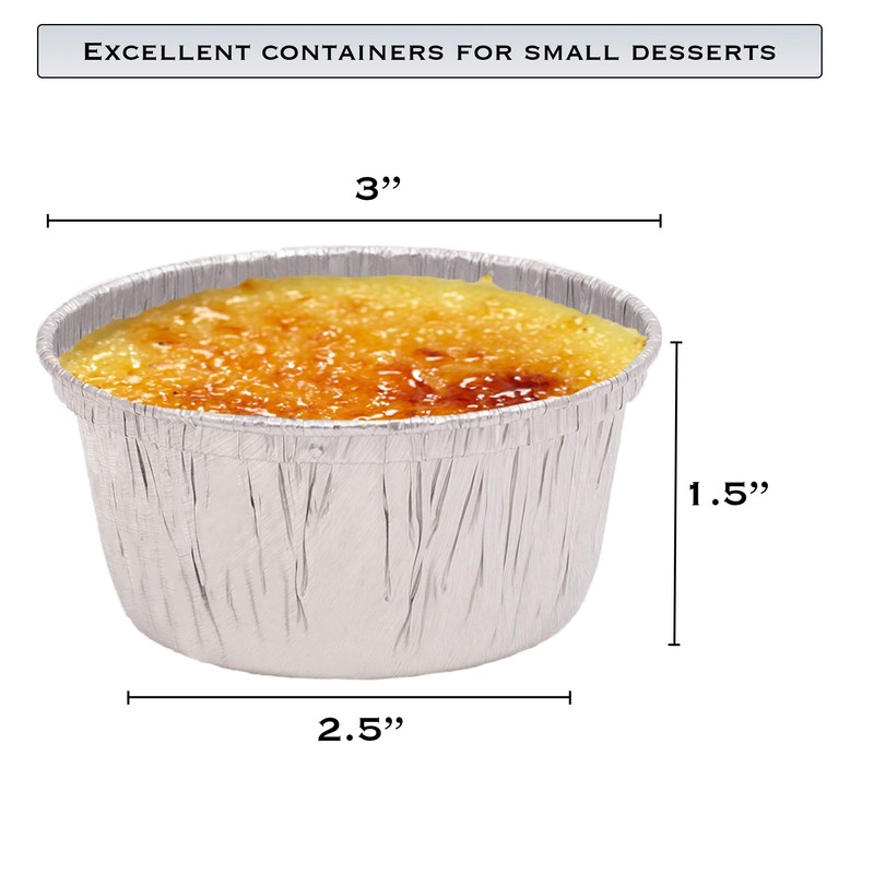 EHOMEA2Z Disposable Ramekins, Foil Baking Cups 4 oz - Heavy