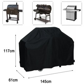 KIWOP Funda para Asador Impermeable 210D, Cubierta para Parrilla de Barbacoa, Cubierta Asador de 57", Protección UV, Polvo, Plegable, Protección asador al Aire Libre (Cubierta Cuadrada 145x61x117cm)