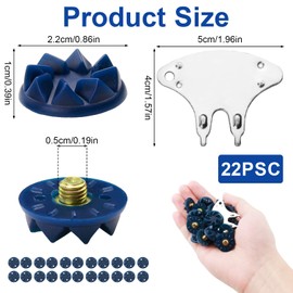 22PCS Screw-in Cricket Spikes with Spanner Blue Cricket Cleat Set Replacement