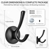 Ruiziiz Towel Hooks-Coat Robe Hooks-Heavy Duty Metal Double Bathrobe Hook-Black