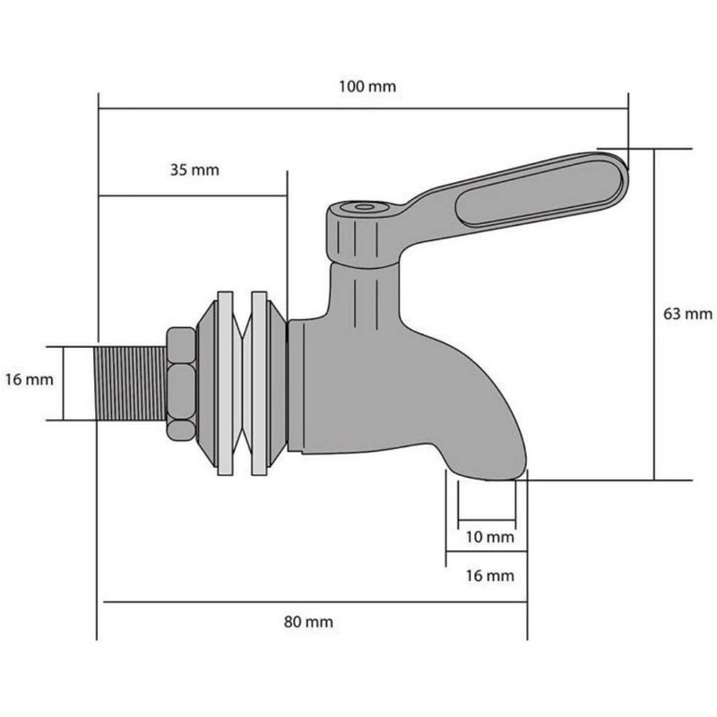 Beverage Dispenser Replacement Spigot Stainless Steel Polished Finished, Drink Dispenser
