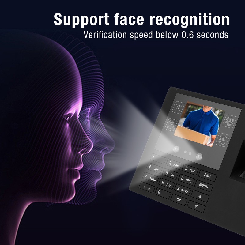 2.8 Inch Biometric Time Clock Multifunction Employee Time Attendance Machine