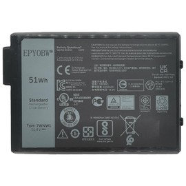 EPYOBW 7WNW1 Laptop Battery 51Wh 4342mAh 3-Cell 11.4V Compatible with Dell Latitude 5420 5424 Rugged/Latitude 7424 Rugged Extreme Series GK3D3 0GK3D3 DMF8C 0DMF8C