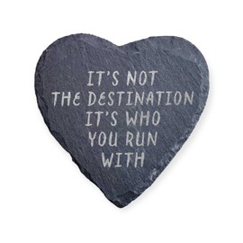 Slate Running Coaster - It's Not The Destination It's Who You Run With - Running Gift - Gifts For Runners