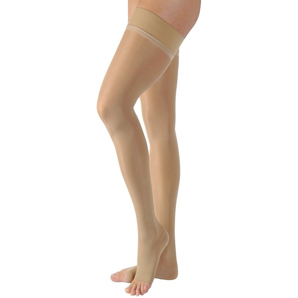 BSN Medical/Jobst 119779 Ultra Sheer Compression Stocking, Thigh High, 20-30 mmHg, Open Toe, Natural, X-Large, Pair