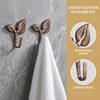 8pcs Iron Leaf Wall Hooks - Antique Bronze & Red