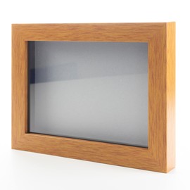 Honey Pecan 24x30 Large Shadow Box Display Wooden Frame with Grey Acid-Free Backing UV Acrylic & Hanging Hardware - with 3/4" Usable Depth - Great Jersey Frame Display Case Shadowbox