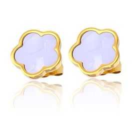 T TAKONE Clover Earrings Stainless Steel - Elegant & Hypoallergenic Stud Earrings, Comfortable & Skin-Friendly for Women & Girls, Stainless Steel, Not applicable