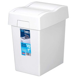 Shinki Synthetic Dragonfly Trash Can Sepa Dust Push, 5 Liters, Antibacterial, Invisible Trash Inside, White Gray, Width 6.3 x Depth 8.7 x Height 10.2 inches (16 x 22 x 26 cm), Made in Japan
