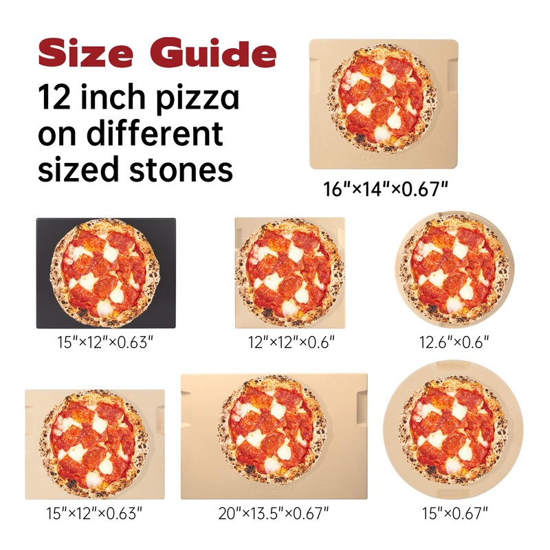 ROCKSHEAT Large Pizza Stone, 16"x14" Rectangular Pizza Stone for Oven