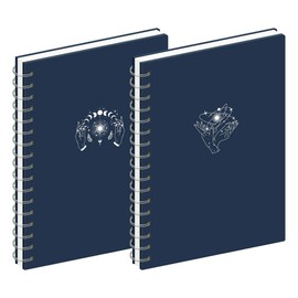 MGGAO 2 Pack Spiral Notebook, A4 Aesthetic Notebooks for Women, College Ruled Notebook, 160 Pages, Office School Supplies Gifts