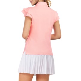 Women's Golf Shirts Sleeveless Athletic Polo Shirts Moisture Wicking Tennis Shirts Dry Fit(S, Light Pink)